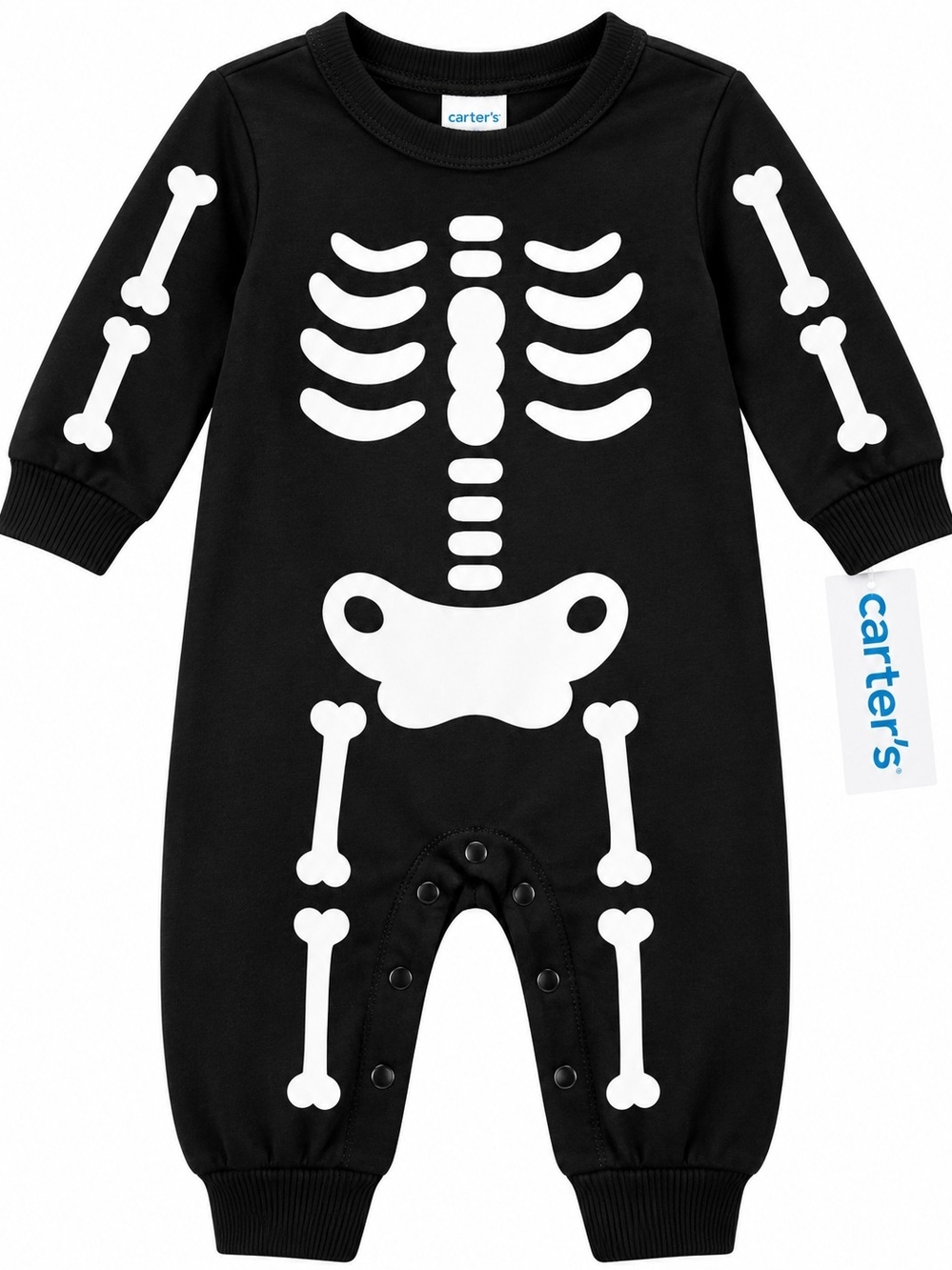 Carter's Black and White Skeleton Footed One-Piece